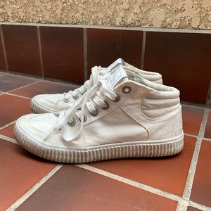 Blowfish White High Top Sneakers, Size 8